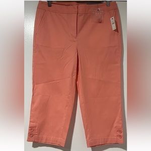 Talbots Career Casual Salmon Petal Pusher Slim Leg Pants Sz 8 Gift Vacation Sale